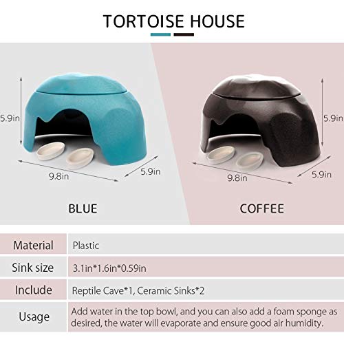 image for TINTON LIFE Reptile Hideouts Box with 2 Ceramic Sinks to Increase Humi