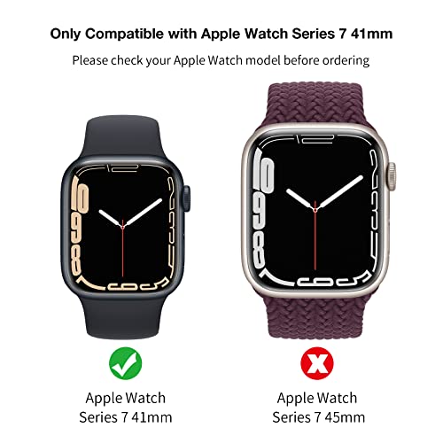 LK 2 Pack Hard PC Case with Tempered Glass Screen Protector Compatible with Apple Watch 41mm