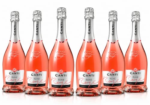 Canti - Cuvee, Rose Sparkling Extra Dry 11% Wine, Italian Glera and Pinot Noir Grape Varieties from Veneto, Fresh and Fruity Taste, 6x750 ml