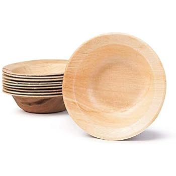 Palm Leaf Cereal Bowl - Environmentally disposable tableware | 25 pieces | 5.5 Inches round | 1/2