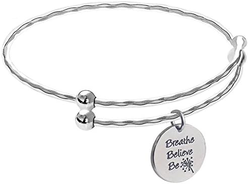 Chen Han jewelry Initial Engrave Charm Bracelets Stainless Steel Motivational Expendable Bangles Set For Girl Back to School Gifts