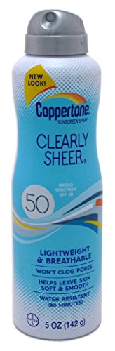 Coppertone Continuous Spf#50 Spray Clearly Sheer 5 Ounce (145ml) (2 Pack)