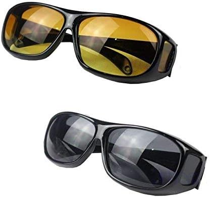 RONTENO Plastic 2 In 1 UV Protection Day And Night HD Vision Googles, 1pc(Assorted Color)