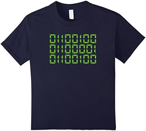 unisex-child Dad In Binary Code T-Shirt - Funny Father's Day Gift - Green 4 Navy