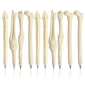 Jiulyning Novelty Bone Shape Ballpoint Pens, 0.7mm Black Ink, Pack of 10