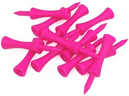TRIXES 100 Bright Pink Plastic Castle Golf Tees - 60mm for 40mm Teeing Up Height