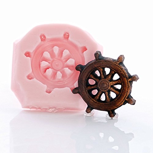 Small Captians Ship Wheel Silicone Mold Food Safe Fondant, Resin, Polymer Clay, Jewelry, Craft Mold