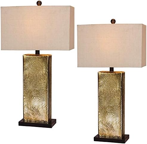 Martin Richard W-5154-2PK Table Lamp, 29.5, Brown Mercury Glass & Antique Brass