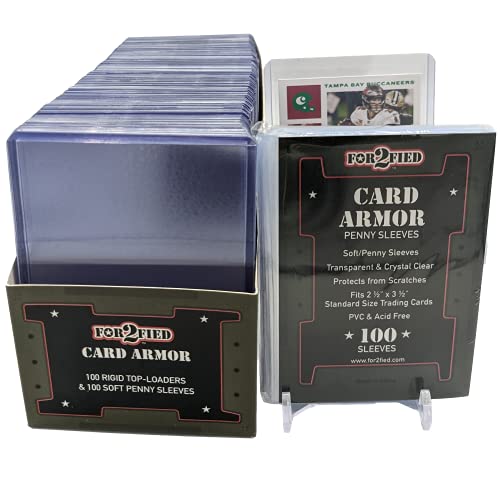 Rigid Top Loaders and Penny Sleeves 100ct (35pt) For2fied Card Armor