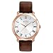 Bulova Classic Quartz Mens Watch, Stainless Steel with Brown Leather Strap, Rose Gold-Tone (Model: 97A107)