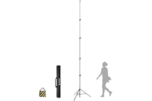 【16' Heavy Duty】 RAUBAY Extreme Tall Video Camera Sports Tripod Stand Air-Cushioned Telescoping Aluminium Alloy Light Stand with 1/4"& 3/8" Screw Adapter, Professional Sky High Tripod - TT480 Black…