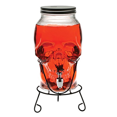 What on Earth Skull Shaped Glass Beverage Dispenser - 168 oz / 5 Liter Capacity - Thumbnail 2