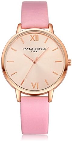 Redvive Womens Picture Design Hot Leather Band Analog Alloy Quartz Wrist Watch (Pink)