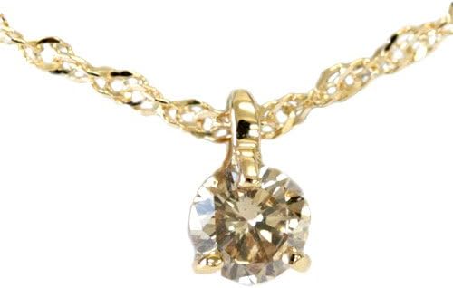 カード鑑別書付 K18 シャンパンブラウンダイヤモンド 0 15ct ペンダントネックレスダイヤ ネックレス