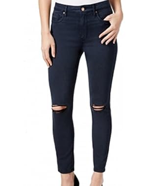 Jeans Women's Ankle Skinny Ripped Pant with Knee Slit, Deep Water, 32