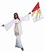 Body Wrappers FL100 Metallic Praise Flag (Scarlet / Gold / Silver)
