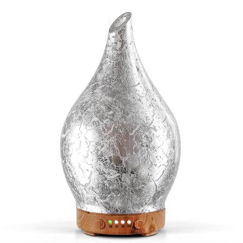 Porseme Aroma Diffuser 150ml,Handgeblasen Glas Luftbefeuchter, Ultraschall