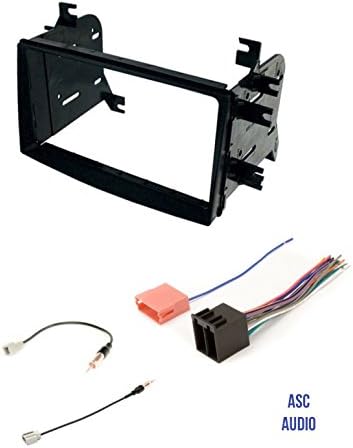 ASC Car Stereo Radio Install Dash Kit, Wire Harness, and Antenna Adapter for installing an Aftermarket Double Din Radio for 2009-2010 Kia Optima and 2009-2014 Kia Sedona