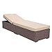 Super Patio Outdoor Chaise Lounge Chair, Patio Pool Lounge Chairs for Outside, Rattan Reclining Chaise Lounger with Adjustable Backrest and Removable Cushion, Beige