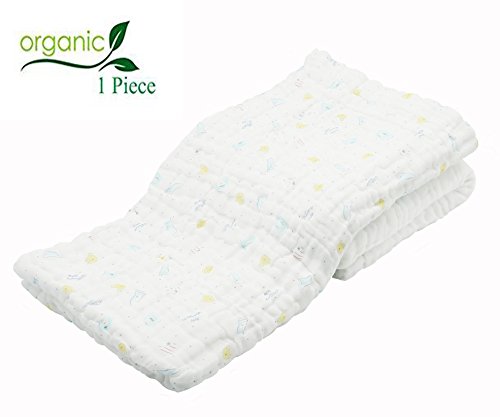 Binztec Muslin Baby Bath Towel and Blanket for Newborn Infants,Medical Grade Natural Antibacterial Cotton for Sensitive Skin,Rapid Absorption, 4141 inches,Best Mothercare Gift! (bear)