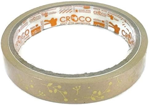 Chic CROCO Glossy Printed Sticker Roll, Gold Flower craft paper