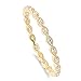 Yellow Gold Plated Silver Stackable Endless Eternity Ring Cubic Zirconia Sterling Silver Size 3