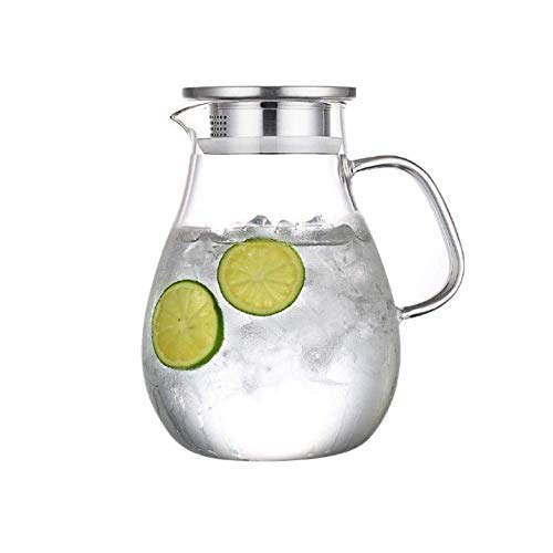 2.5 Liter 89 Ounce Glass Jug with Lid Iced Tea Pitcher Water Jug