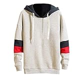 Sunhusing Men Casual Solid Color Hooded Sweatshirt
