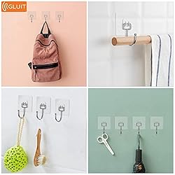 GLUIT Adhesive Hooks Heavy Duty 22 lbs Robe Towel