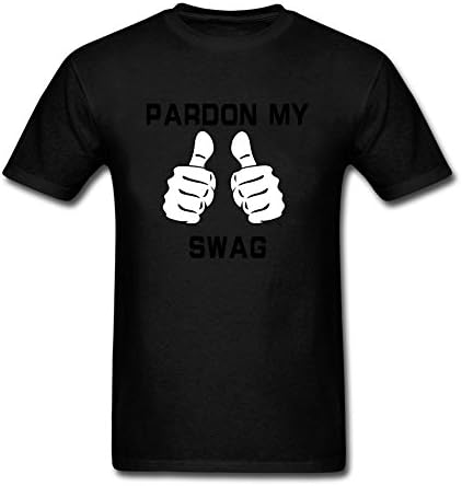 ANDYCO Tees Men Pardon My Swag Thumbs Up O-Neck T Shirts XXL Black