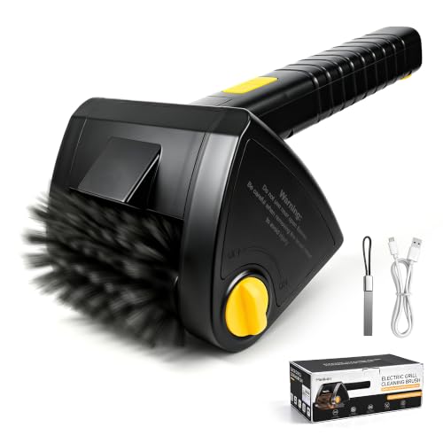 MELLWIN Cepillo eléctrico para Parrilla luz y Cabezal de Acero Inoxidable | Cepillo eléctrico para parrillas con certificación IPX6, motor de 25 W y batería de 4000 mAh, para parrillas de carbón