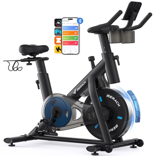 MERACH Exercise Bikeسيكل رياضي, Stationary Spin Bike سيكل رياضي with Exclusive App, سيكل رياضي with 300lbs Weight Capacity,Cardio equipment سيكل رياضي for cycle