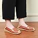 labato Women's Casual Leather Loafers Slip-On Slippers Driving Flat Shoes(8 M US,Orange)