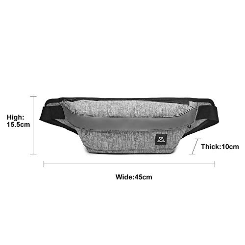Fanny Packs for Women & Men Unisex Waist Bag Pack Waterproof Zipper & Adjustable Strap Suitable for waistline 34.6"-53.6“, for Outdoors Sport Workout Traveling