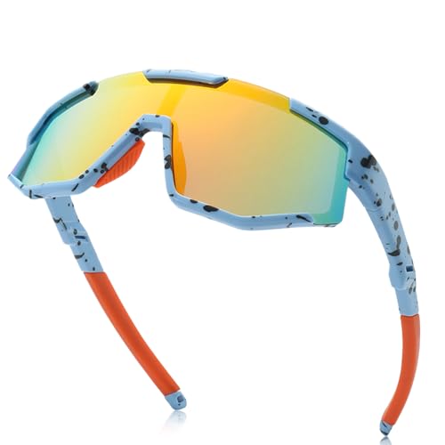 Beafaeur Polarized Sports Sunglasses for Children Cycling Glasses UV400 Protection for Children 5 to 16 Years for Cycling, Tennis Rugby Running, Outdoor Sports