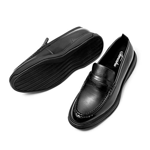 Men's Genuine Leather SlipOn Loafer Classic Formal Black Comfort Dress Shoes Pricepulse