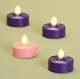Set of 4 LED Lighted Battery Operated Christmas Advent Tea Light Candles