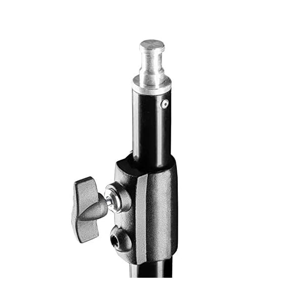 Walimex pro WT-420 Lampenstativ 420cm - Lichtstativ mit Federdämpfung, Höhe max 420cm, Traglast 7,5 kg, 40mm Rohre, Aluminium Leuchtenstativ für Fotografie Studio Outdoor, schwarz – Bild 8