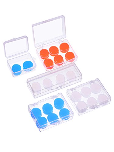 BBTO Silicone Putty Ear Plugs, Soft Protective Ear Plugs Earplugs Bulk for Sleeping, Swimming, (12 Pairs in 5 Sets), Orange, Blue and White