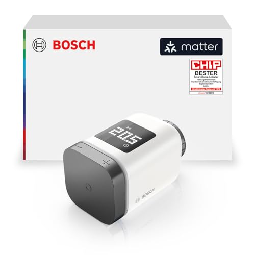 Bosch Smart Home Heizkörper-Thermostat II [+M], smartes Heizkörperthermostat, intelligentes Heizen & Energiesparen, Matter, App-Steuerung, Apple Home,