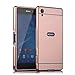 Sony Xperia XA Ultra Case, Ranyi [Mirror Series] Luxury Aluminum Metal Bumper Frame Detachable + Bling Mirror Hard Back Cover [Thin Fit & Slim] Case for Sony Xperia XA Ultra /Xperia C6 (rose gold)