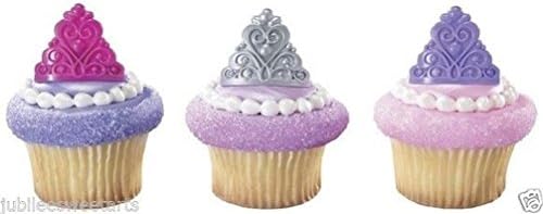 WONTTERFLY PRINCESS CROWN QUEEN TIARA DP13180 CUPCAKE CAKE TOPPERS PARTY FAVORS RINGS 12