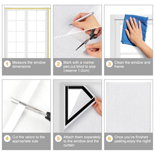 Edonkvi Blackout Window, Blackout Curtain, No Drilling, Linen Fabric Anti Heat Blackout Blind, Can Be Cut Out Thermal Roller Blind by the Metre for Travel, Bedroom, Office, Roof Sun, Window, Home