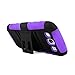 Cellularvilla For Samsung Galaxy Grand GT-I9080 GT-I9082 Duos Purple Black Hard Soft Dual Layer Holster Case KickStand with Locking Belt Swivel Clip Cover Protector (Purple Black)