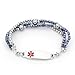 Medical ID Triple Navy/Silver Strand Beaded Interchangeable Bracelet