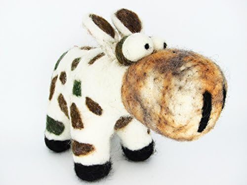Curious Cow Plush Animal - 100% Handmade Wool Felt Toy for Kids