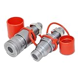 Flat Face Hydraulic Quick Connect Coupler, 10 JIC Bulkhead Skid Steer Mount