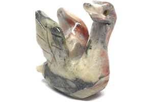 Nelson Creations, LLC Swan Natural Soapstone Hand-Carved Animal Charm Totem Stone Carving Figurine, 1.5 Inch