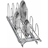 Lynk Professional Roll Out Pan Lid Holder - Pull Out Kitchen Cabinet Organizer Rack - 7.25 inch wide x 21 inch deep - Chrome