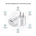 USB Wall Charger, 2-pack Rapid Portable USB Travel Wall Charger Phone Charger Adapter for iPhone iPod iPad Samsung Htc Nexus Nokia (2 pack White)